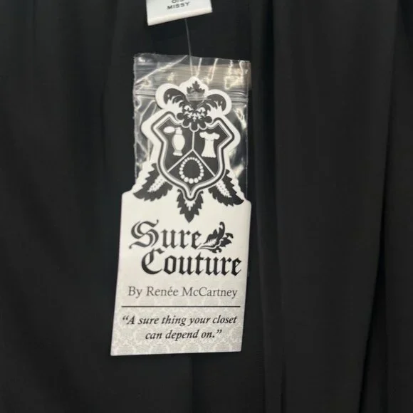 Sure Couture By Renee McCartney Black Wrap Cardigan NWT OS - Picture 2 of 4